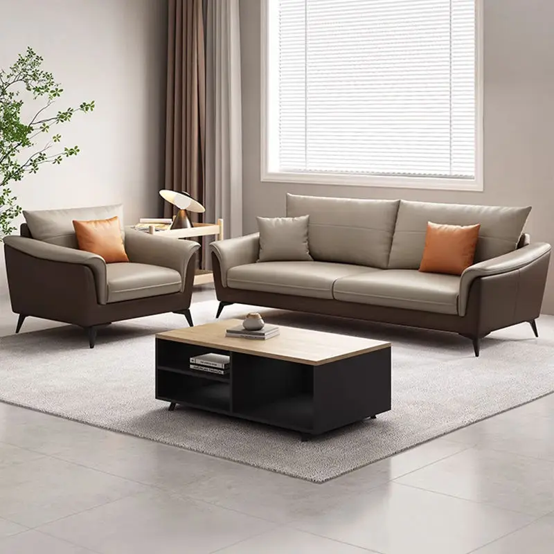 Modern Leather Extendable Office Reception Sofa Set with Metal Base for Hotels Schools Hospitals Outdoor Use — image 4