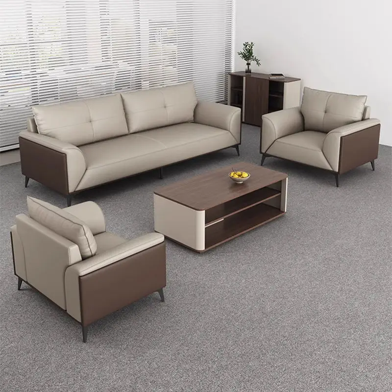 Modern Leather Extendable Office Reception Sofa Set with Metal Base for Hotels Schools Hospitals Outdoor Use — view 1