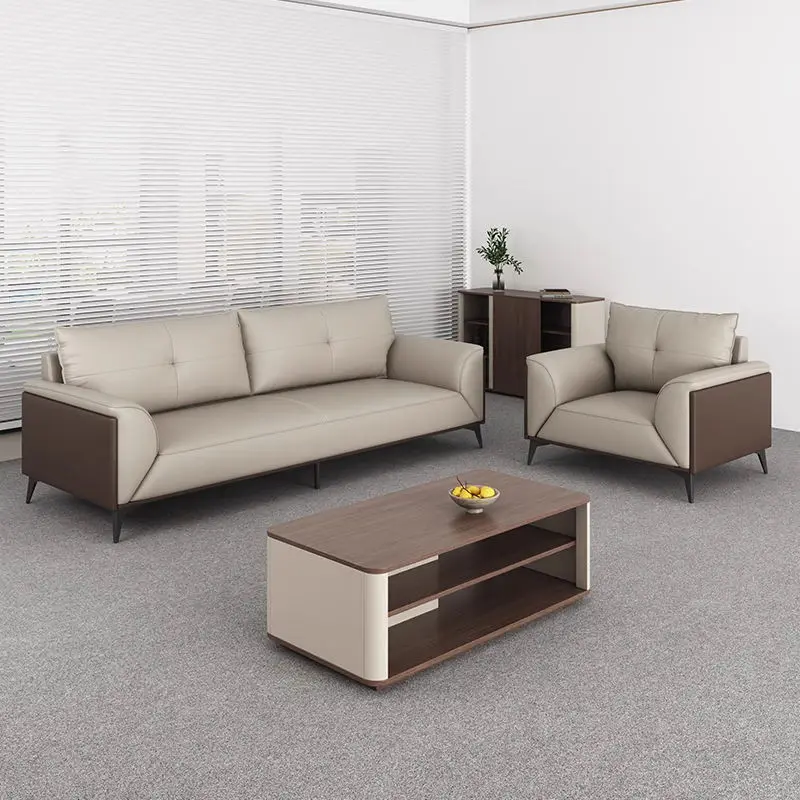 Modern Leather Extendable Office Reception Sofa Set with Metal Base for Hotels Schools Hospitals Outdoor Use — image 3