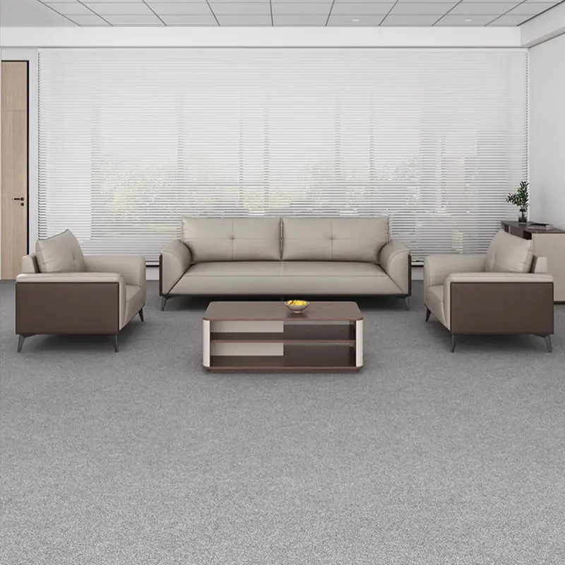 Modern Leather Extendable Office Reception Sofa Set with Metal Base for Hotels Schools Hospitals Outdoor Use — image 4
