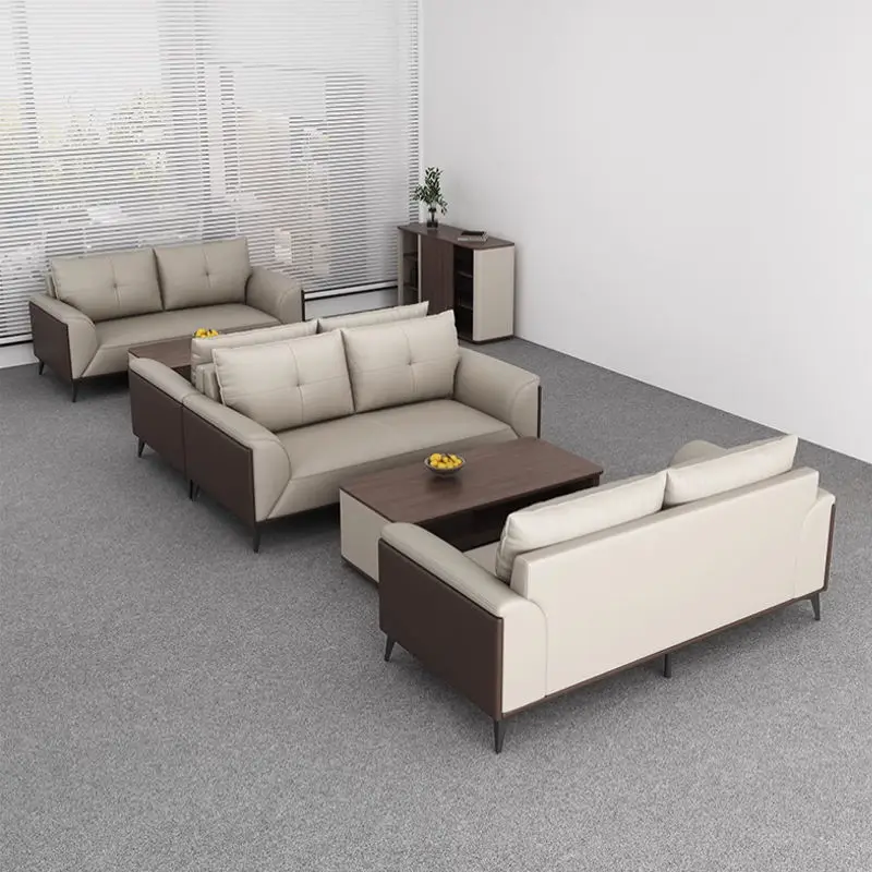 Modern Leather Extendable Office Reception Sofa Set with Metal Base for Hotels Schools Hospitals Outdoor Use — image 5