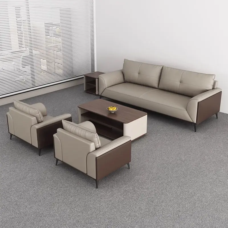 Modern Leather Extendable Office Reception Sofa Set with Metal Base for Hotels Schools Hospitals Outdoor Use — image 6