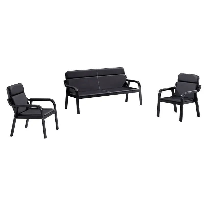 Office Furniture Commercial Modern Reception Sofa Office Couch Leather Office Sofa Set Furniture — image 2
