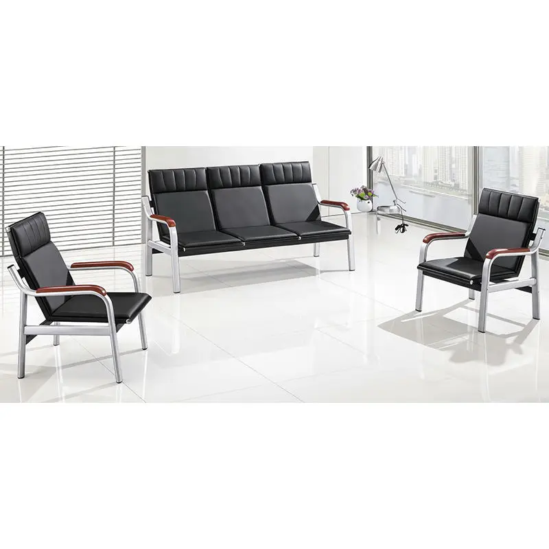 Office Furniture Commercial Modern Reception Sofa Office Couch Leather Office Sofa Set Furniture — image 2