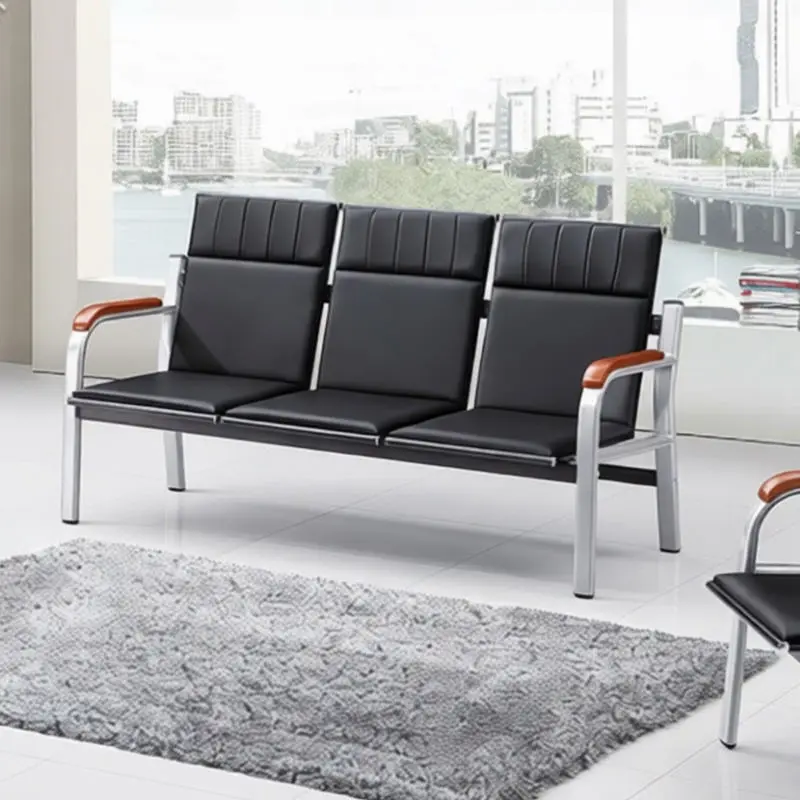 Office Furniture Commercial Modern Reception Sofa Office Couch Leather Office Sofa Set Furniture — image 3