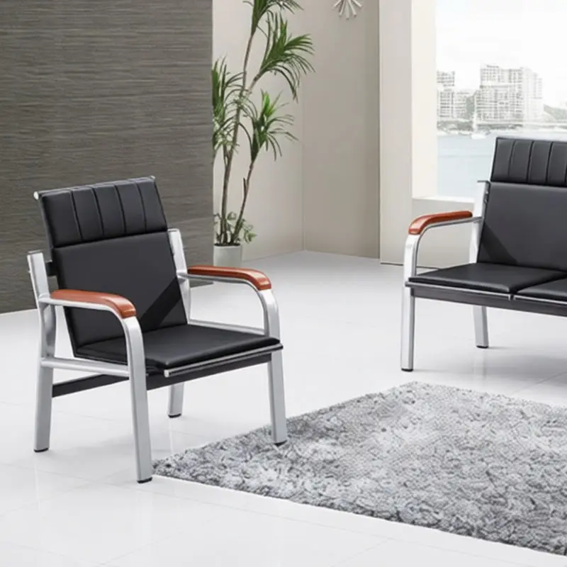 Office Furniture Commercial Modern Reception Sofa Office Couch Leather Office Sofa Set Furniture — image 4