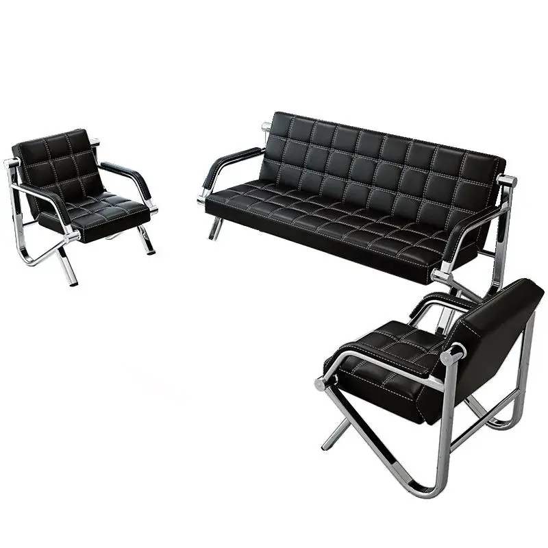 Office Furniture Commercial Modern Reception Sofa Office Couch Leather Office Sofa Set Furniture — image 2