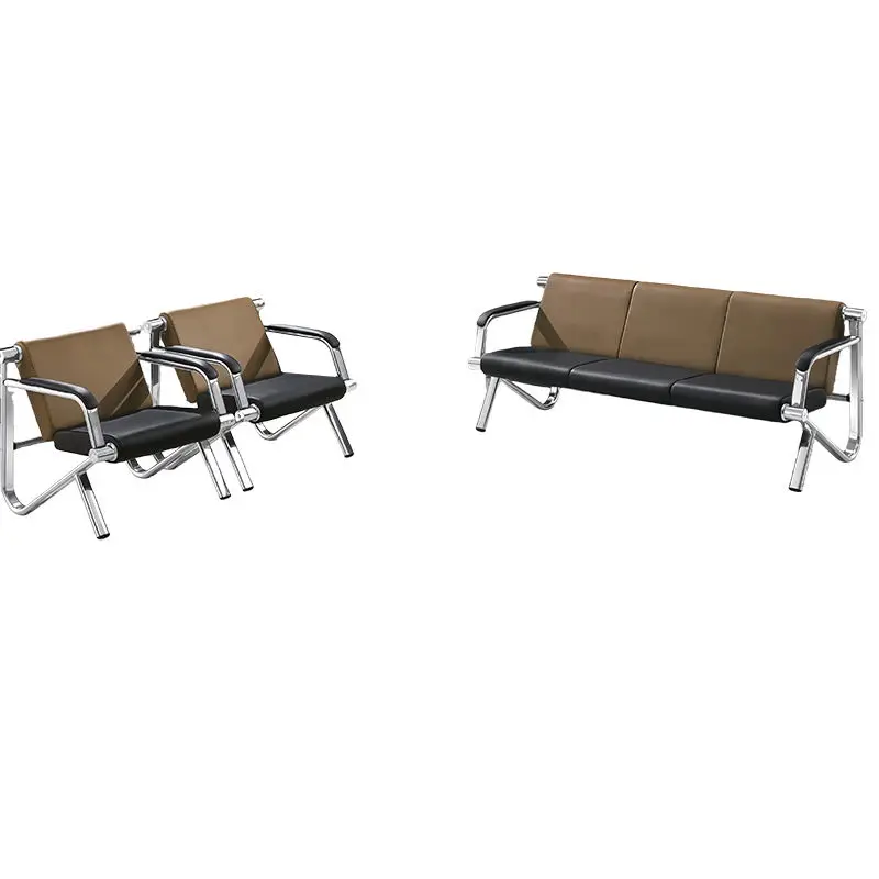Office Furniture Commercial Modern Reception Sofa Office Couch Leather Office Sofa Set Furniture — image 2