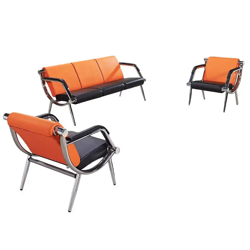 Office Furniture Commercial Modern Reception Sofa Office Couch Leather Office Sofa Set Furniture — image 2