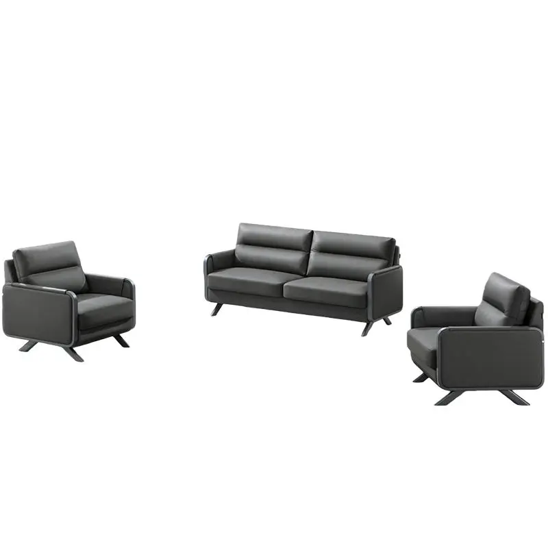 Office Furniture Commercial Modern Reception Sofa Office Couch Leather Office Sofa Set Furniture — image 2