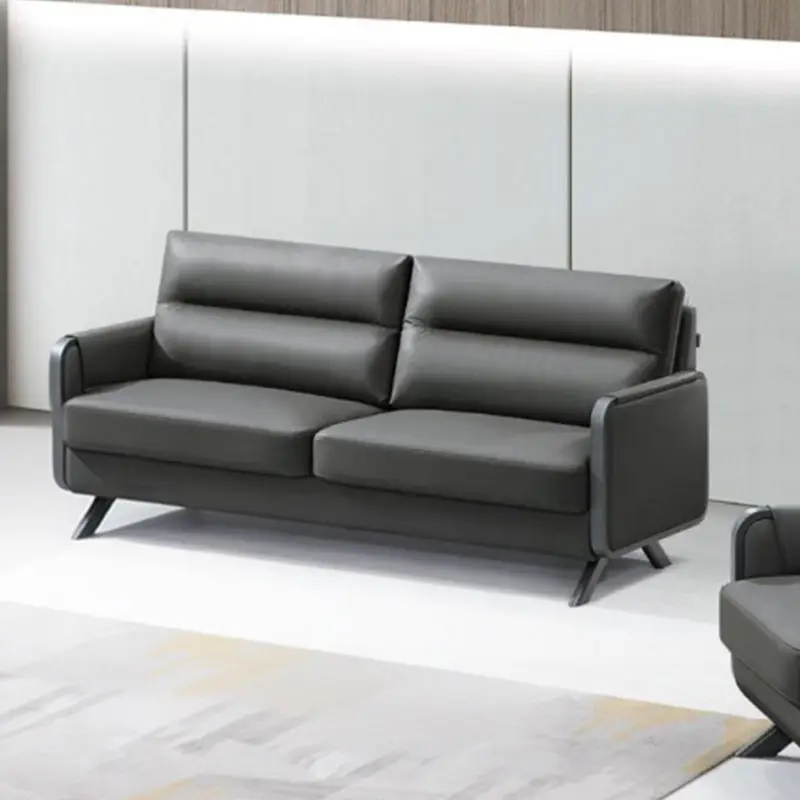 Office Furniture Commercial Modern Reception Sofa Office Couch Leather Office Sofa Set Furniture — image 3