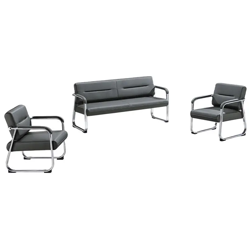 Office Furniture Commercial Modern Reception Sofa Office Couch Leather Office Sofa Set Furniture — image 2
