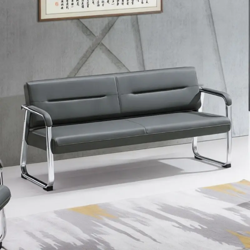 Office Furniture Commercial Modern Reception Sofa Office Couch Leather Office Sofa Set Furniture — image 3