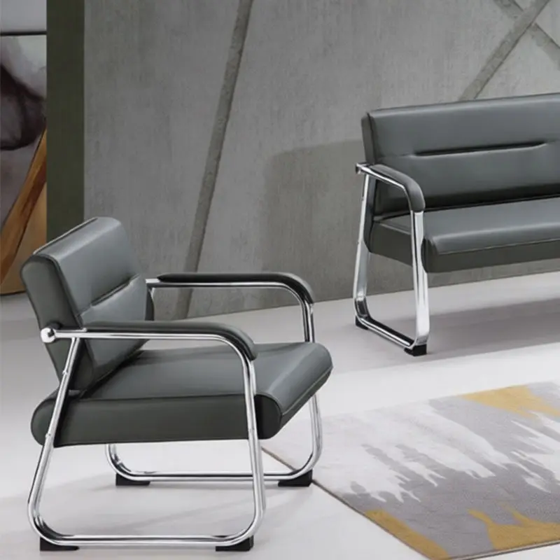Office Furniture Commercial Modern Reception Sofa Office Couch Leather Office Sofa Set Furniture — image 4