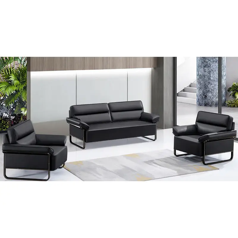 Office Furniture Commercial Modern Reception Sofa Office Couch Leather Office Sofa Set Furniture — view 1
