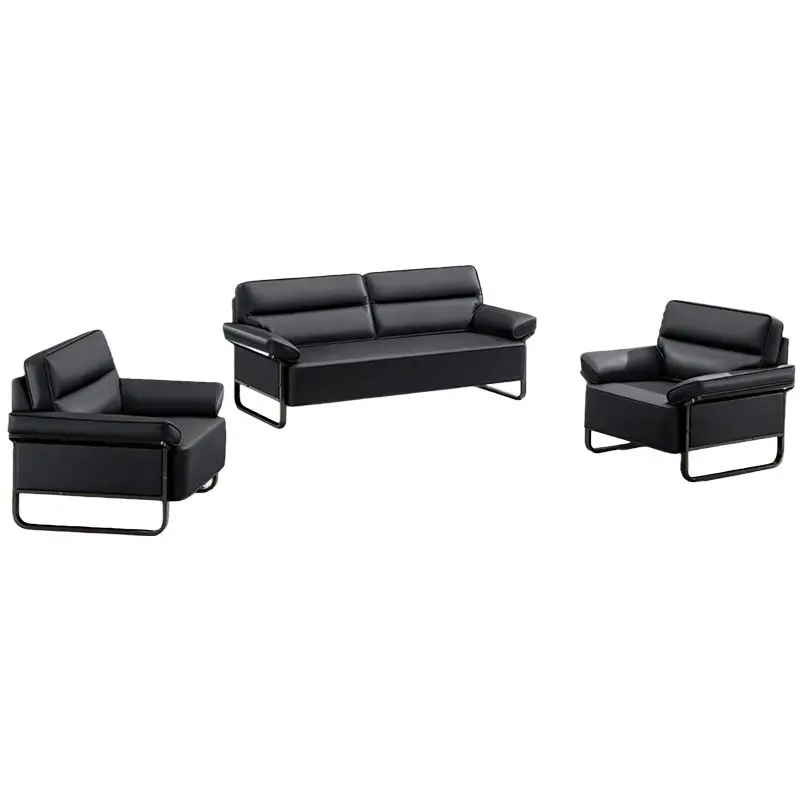 Office Furniture Commercial Modern Reception Sofa Office Couch Leather Office Sofa Set Furniture — image 2