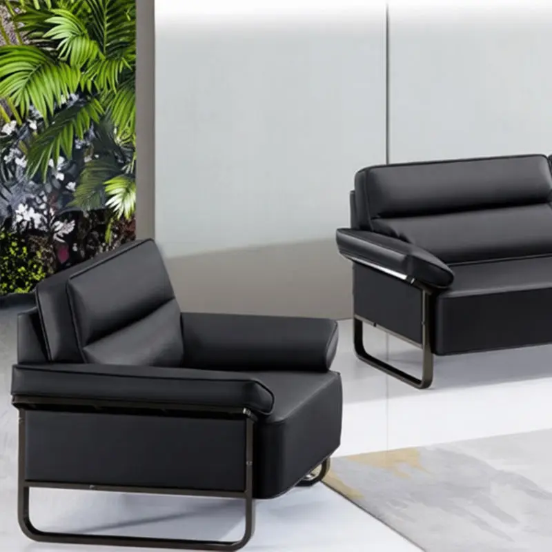 Office Furniture Commercial Modern Reception Sofa Office Couch Leather Office Sofa Set Furniture — image 4