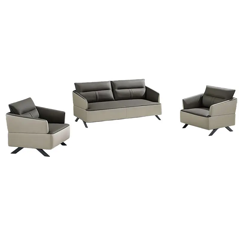 Office Furniture Commercial Modern Reception Sofa Office Couch Leather Office Sofa Set Furniture — image 2