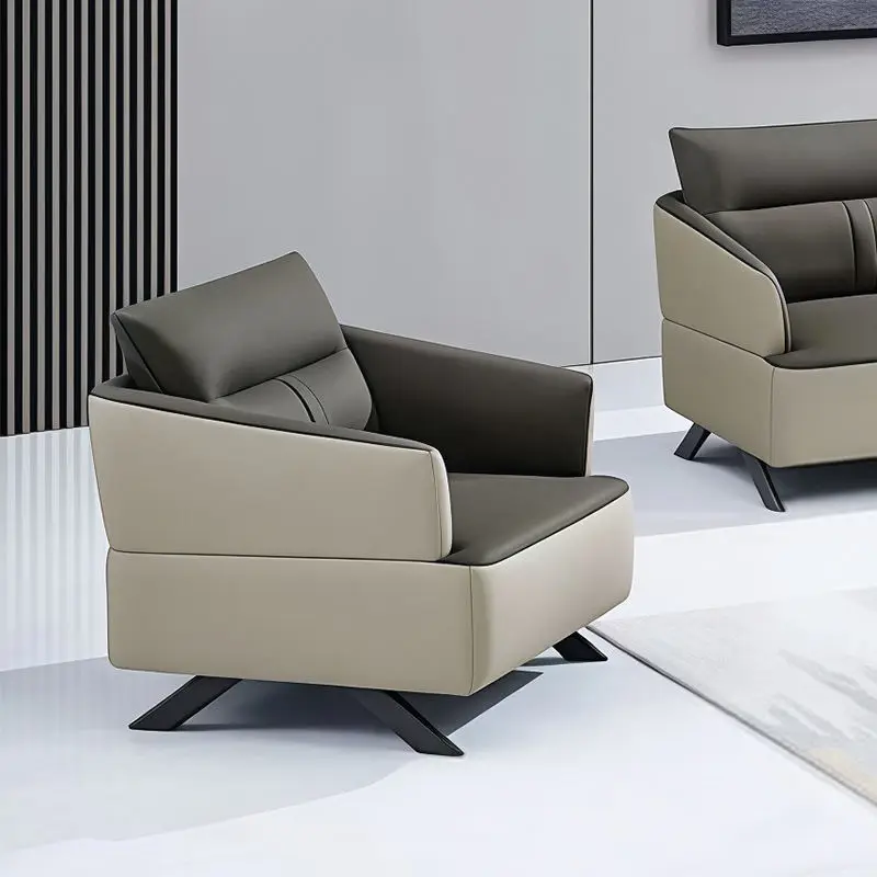 Office Furniture Commercial Modern Reception Sofa Office Couch Leather Office Sofa Set Furniture — image 4