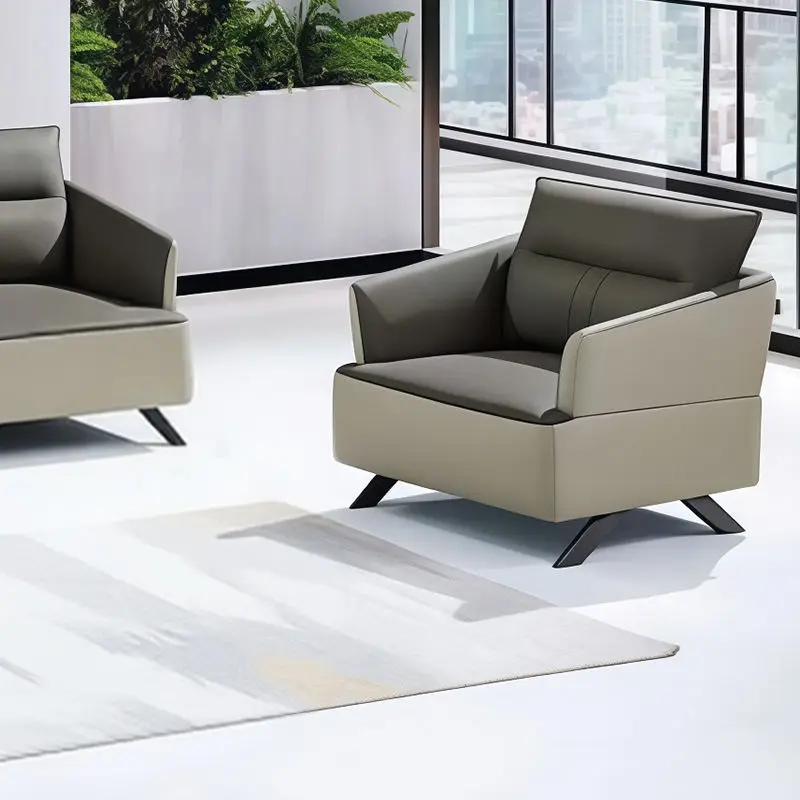Office Furniture Commercial Modern Reception Sofa Office Couch Leather Office Sofa Set Furniture — image 5