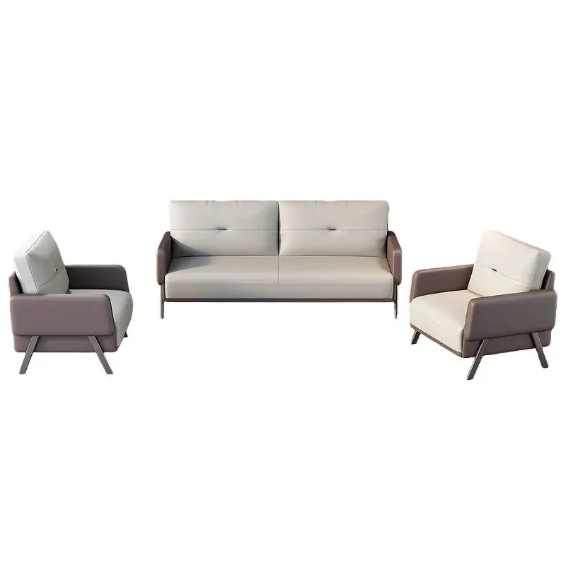 Office Furniture Commercial Modern Reception Sofa Office Couch Leather Office Sofa Set Furniture — image 2