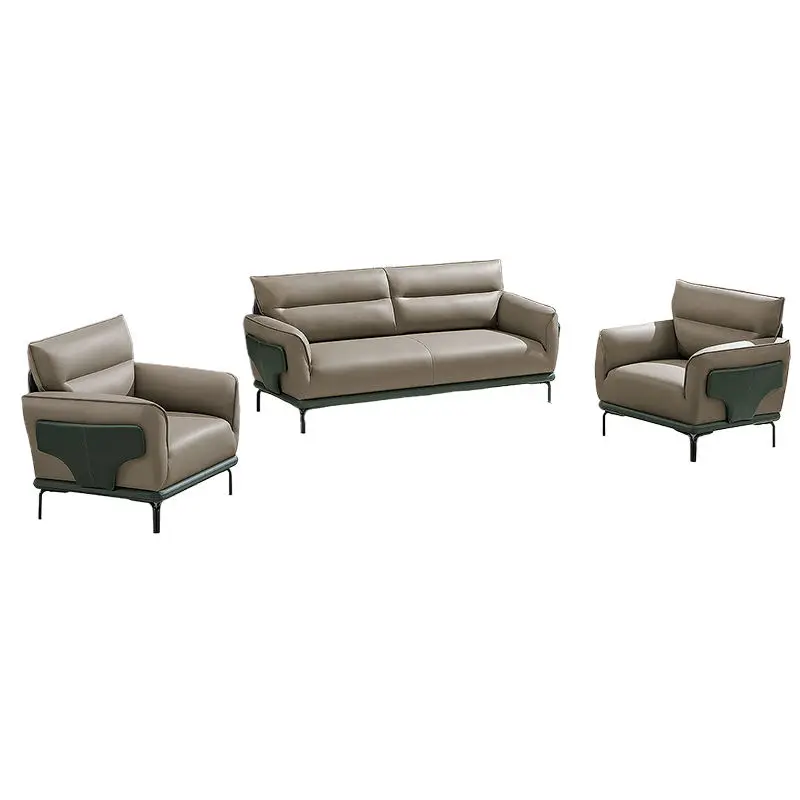 Office Furniture Commercial Modern Reception Sofa Office Couch Leather Office Sofa Set Furniture — image 2