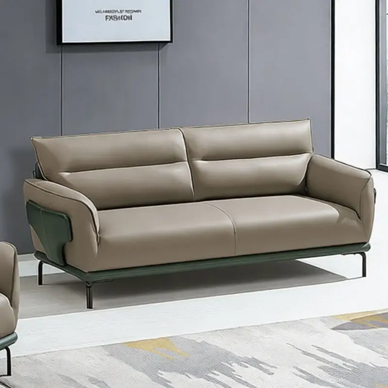 Office Furniture Commercial Modern Reception Sofa Office Couch Leather Office Sofa Set Furniture — image 3