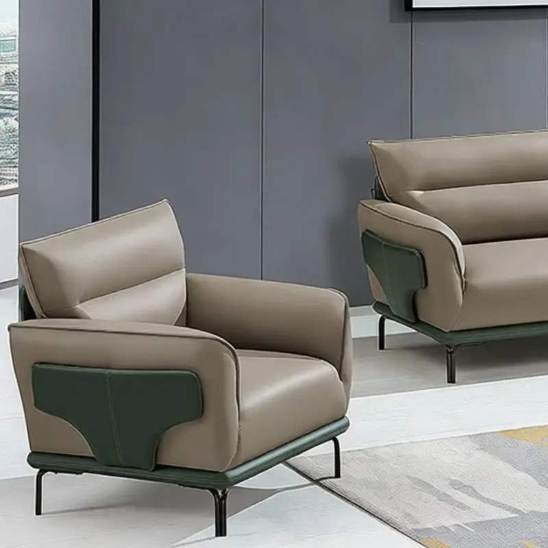 Office Furniture Commercial Modern Reception Sofa Office Couch Leather Office Sofa Set Furniture — image 4
