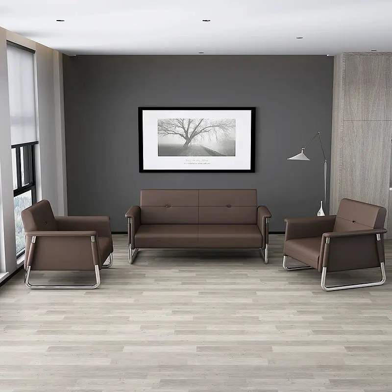 Office Furniture Commercial Modern Reception Sofa Office Couch Leather Office Sofa Set Furniture — view 1