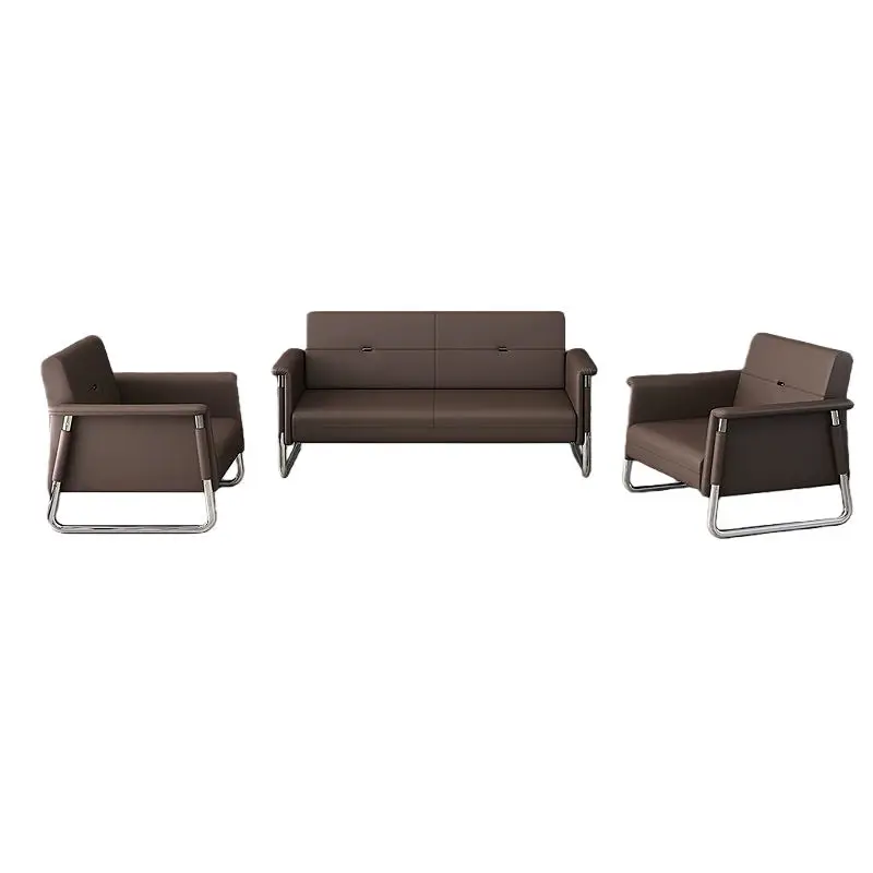 Office Furniture Commercial Modern Reception Sofa Office Couch Leather Office Sofa Set Furniture — image 2
