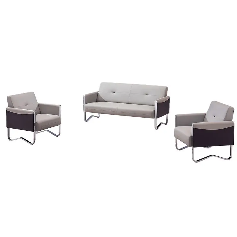 Office Furniture Commercial Modern Reception Sofa Office Couch Leather Office Sofa Set Furniture — image 2
