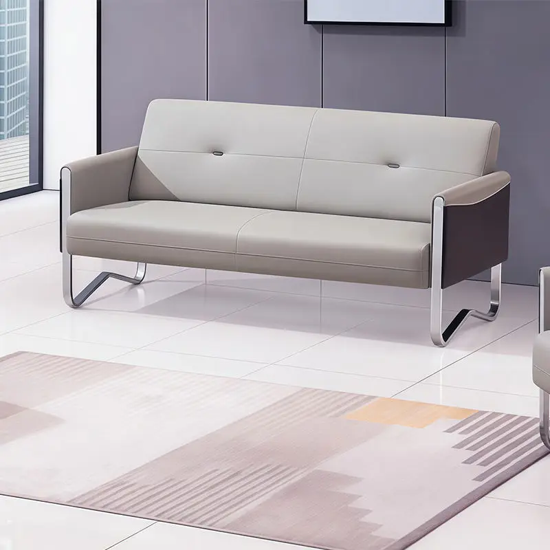 Office Furniture Commercial Modern Reception Sofa Office Couch Leather Office Sofa Set Furniture — image 3