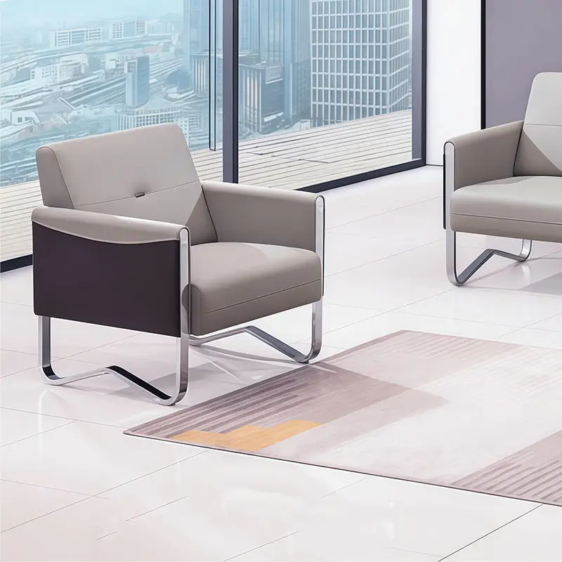 Office Furniture Commercial Modern Reception Sofa Office Couch Leather Office Sofa Set Furniture — image 4