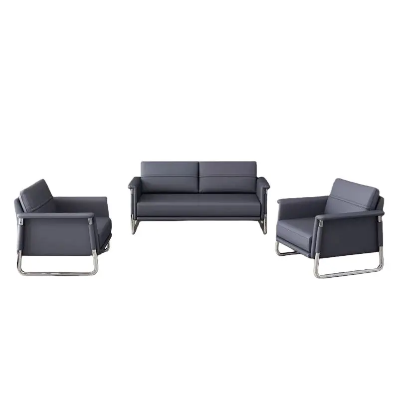 Office Furniture Commercial Modern Reception Sofa Office Couch Leather Office Sofa Set Furniture — image 4