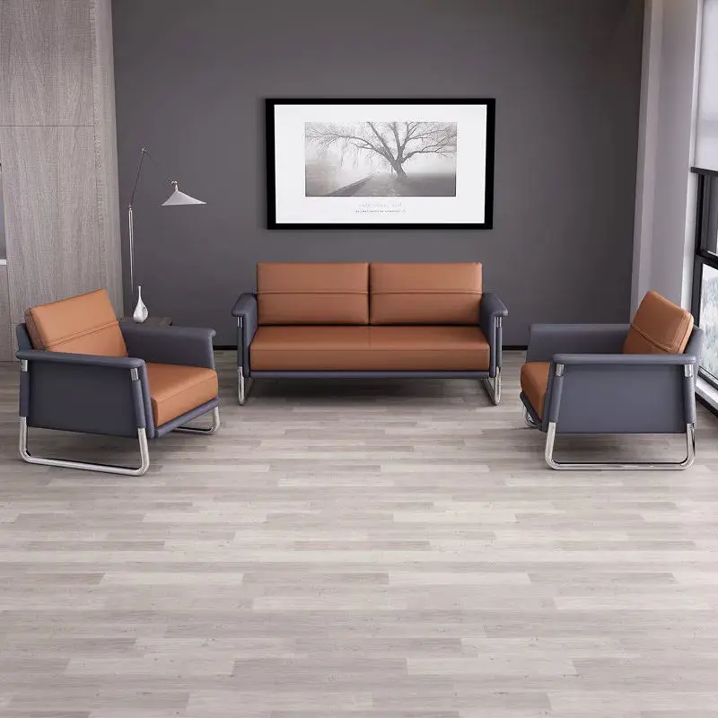 Office Furniture Commercial Modern Reception Sofa Office Couch Leather Office Sofa Set Furniture — image 5
