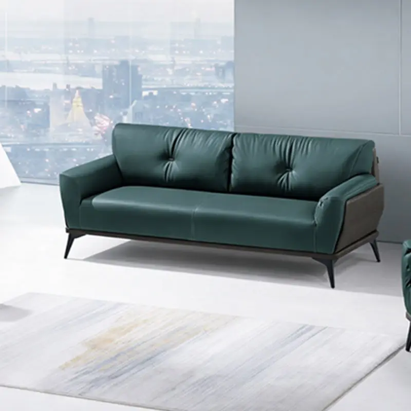 Office Furniture Commercial Modern Reception Sofa Office Couch Leather Office Sofa Set Furniture — image 3