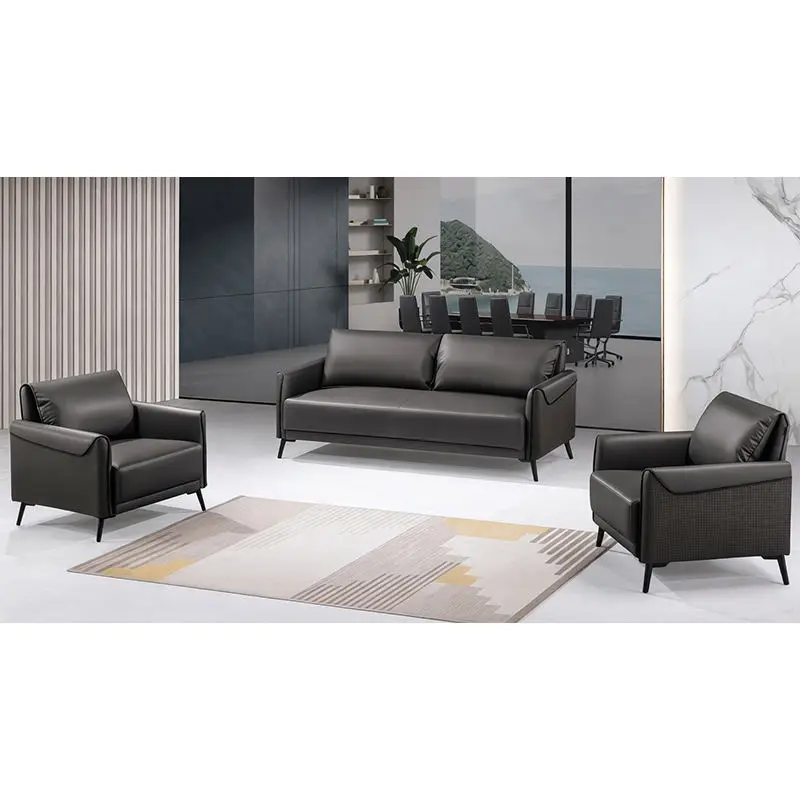 Office Furniture Commercial Modern Reception Sofa Office Couch Leather Office Sofa Set Furniture — view 1