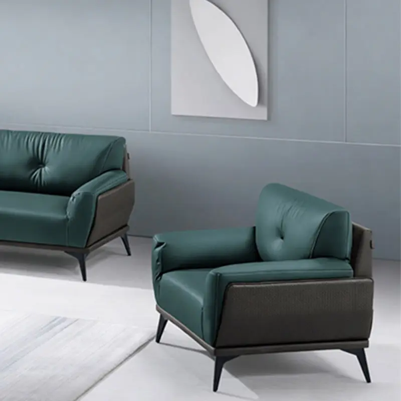 Office Furniture Commercial Modern Reception Sofa Office Couch Leather Office Sofa Set Furniture — image 5