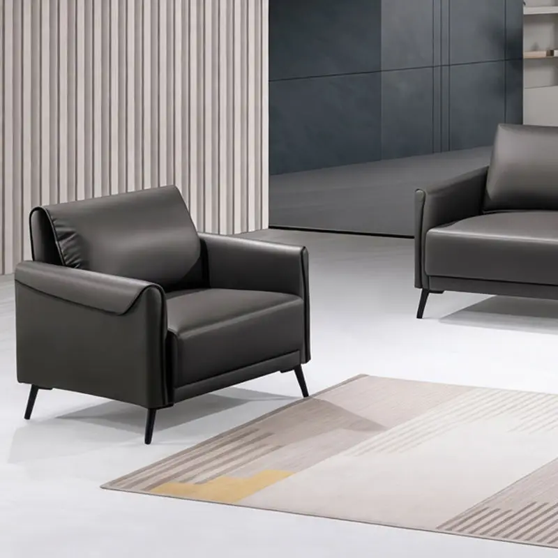 Office Furniture Commercial Modern Reception Sofa Office Couch Leather Office Sofa Set Furniture — image 4