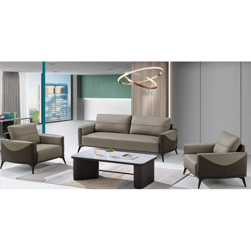 Office Furniture Commercial Modern Reception Sofa Office Couch Leather Office Sofa Set Furniture — view 1