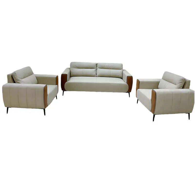 Office Furniture Commercial Modern Reception Sofa Office Couch Leather Office Sofa Set Furniture — image 2