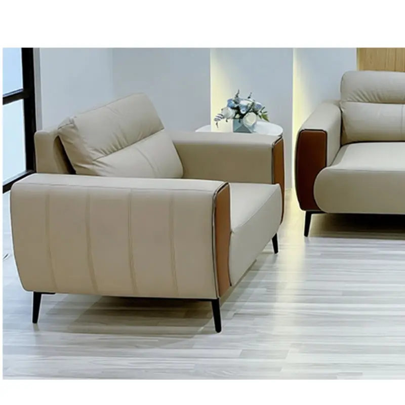 Office Furniture Commercial Modern Reception Sofa Office Couch Leather Office Sofa Set Furniture — image 4