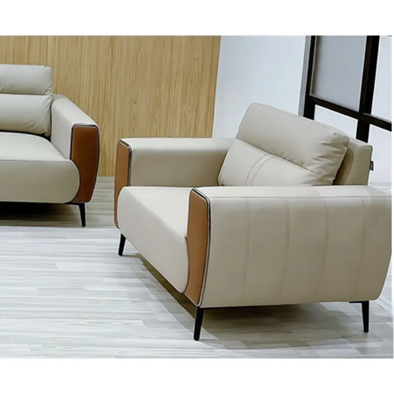 Office Furniture Commercial Modern Reception Sofa Office Couch Leather Office Sofa Set Furniture — image 5