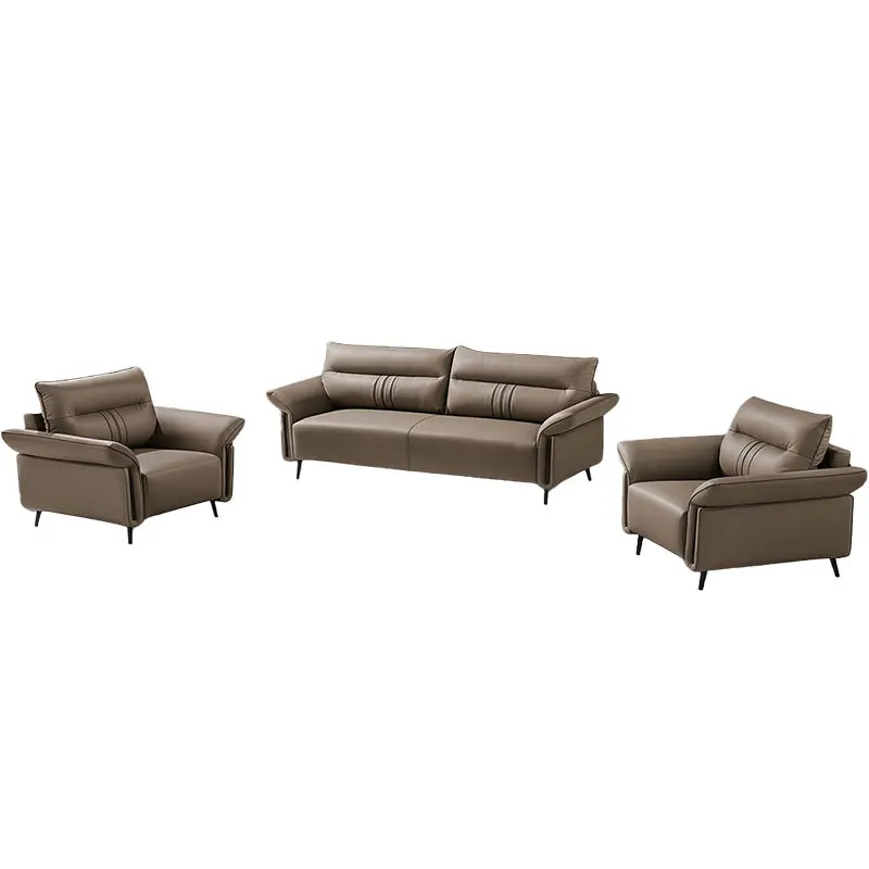 Office Furniture Commercial Modern Reception Sofa Office Couch Leather Office Sofa Set Furniture — image 2