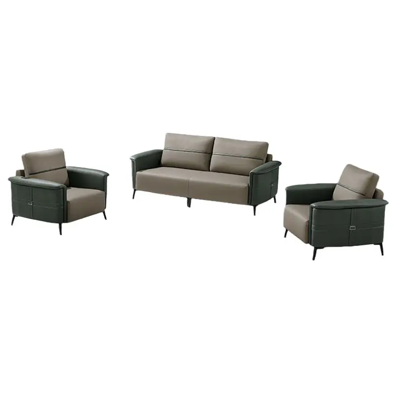 Office Furniture Commercial Modern Reception Sofa Office Couch Leather Office Sofa Set Furniture — image 2