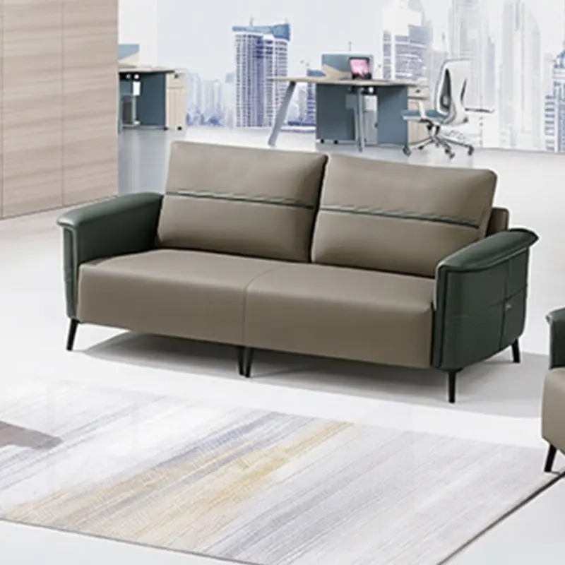 Office Furniture Commercial Modern Reception Sofa Office Couch Leather Office Sofa Set Furniture — image 3