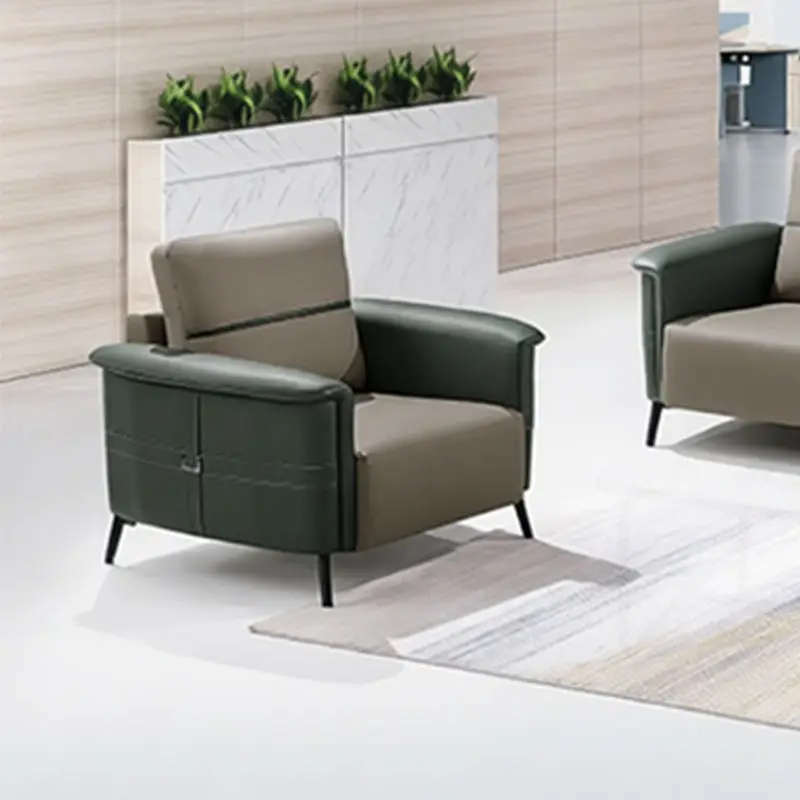 Office Furniture Commercial Modern Reception Sofa Office Couch Leather Office Sofa Set Furniture — image 4