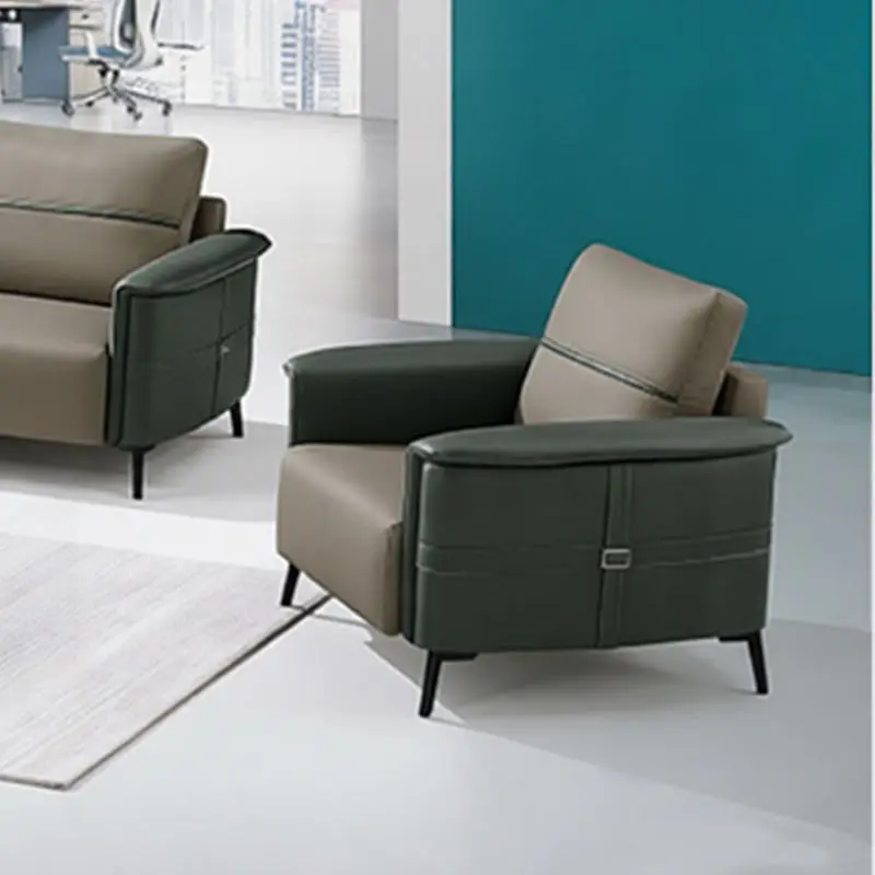 Office Furniture Commercial Modern Reception Sofa Office Couch Leather Office Sofa Set Furniture — image 5