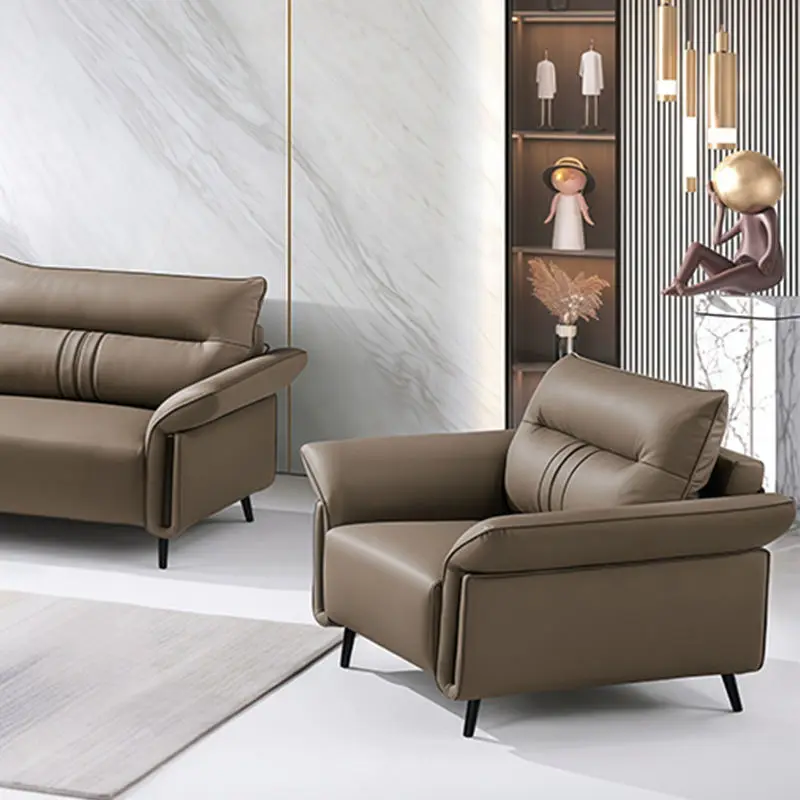 Office Furniture Commercial Modern Reception Sofa Office Couch Leather Office Sofa Set Furniture — image 5