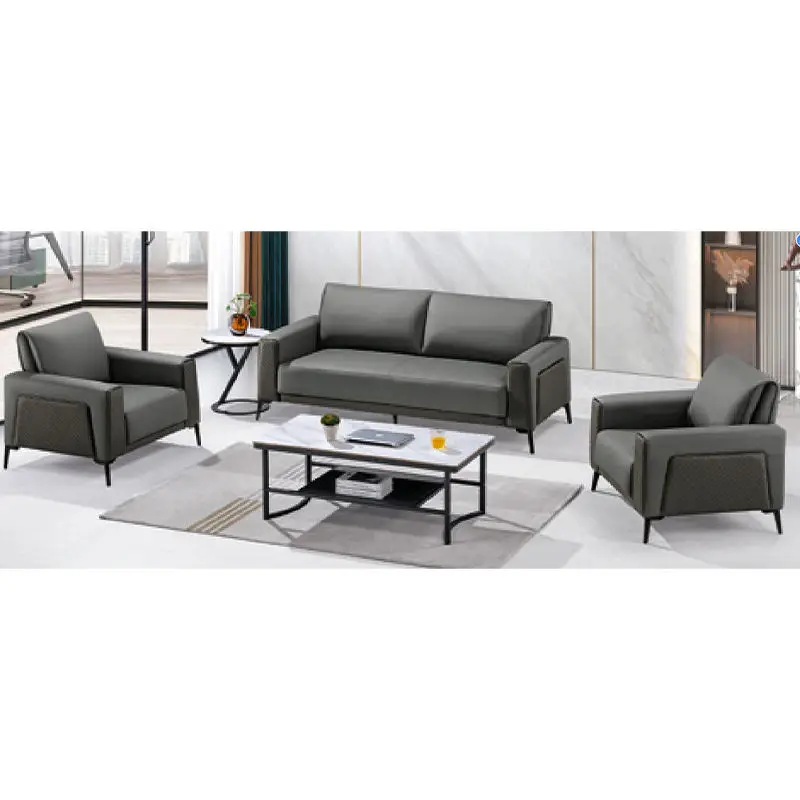 Office Furniture Commercial Modern Reception Sofa Office Couch Leather Office Sofa Set Furniture — view 1